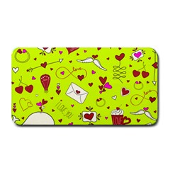 Valentin s Day Love Hearts Pattern Red Pink Green Medium Bar Mats by EDDArt