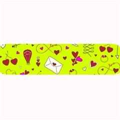 Valentin s Day Love Hearts Pattern Red Pink Green Large Bar Mats by EDDArt