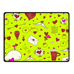 Valentin s Day Love Hearts Pattern Red Pink Green Fleece Blanket (small) by EDDArt