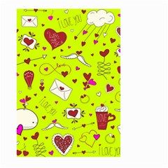 Valentin s Day Love Hearts Pattern Red Pink Green Large Garden Flag (two Sides) by EDDArt