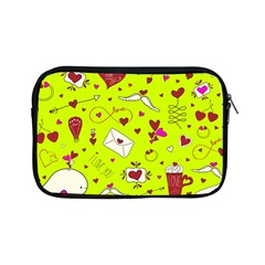 Valentin s Day Love Hearts Pattern Red Pink Green Apple Ipad Mini Zipper Cases by EDDArt