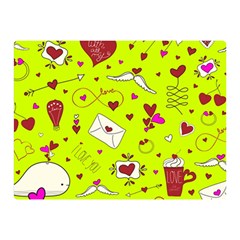 Valentin s Day Love Hearts Pattern Red Pink Green Double Sided Flano Blanket (mini)  by EDDArt