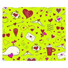 Valentin s Day Love Hearts Pattern Red Pink Green Double Sided Flano Blanket (small)  by EDDArt