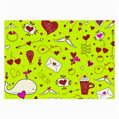 Valentin s Day Love Hearts Pattern Red Pink Green Large Glasses Cloth by EDDArt