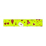 Valentin s Day Love Hearts Pattern Red Pink Green Flano Scarf (Mini) Front