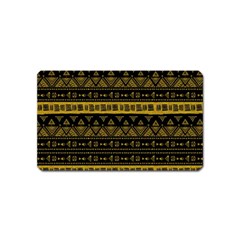 Native American Ornaments Watercolor Pattern Black Gold Magnet (name Card) by EDDArt