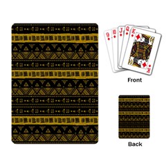 Native American Ornaments Watercolor Pattern Black Gold Playing Cards Single Design (rectangle) by EDDArt