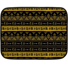 Native American Ornaments Watercolor Pattern Black Gold Fleece Blanket (mini) by EDDArt