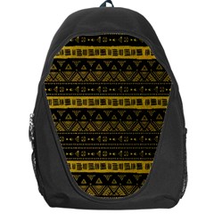 Native American Ornaments Watercolor Pattern Black Gold Backpack Bag by EDDArt