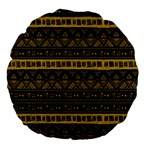 Native American Ornaments Watercolor Pattern Black Gold Large 18  Premium Round Cushions Front