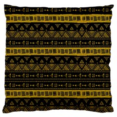 Native American Ornaments Watercolor Pattern Black Gold Standard Flano Cushion Case (two Sides) by EDDArt