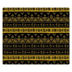 Native American Ornaments Watercolor Pattern Black Gold Double Sided Flano Blanket (small)  by EDDArt