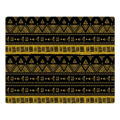 Native American Ornaments Watercolor Pattern Black Gold Double Sided Flano Blanket (large)  by EDDArt