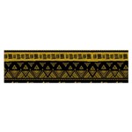 Native American Ornaments Watercolor Pattern Black Gold Satin Scarf (Oblong) Front