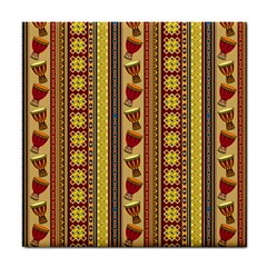 Traditional Africa Border Wallpaper Pattern Colored 4 Tile Coasters by EDDArt