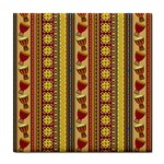 Traditional Africa Border Wallpaper Pattern Colored 4 Tile Coasters Front