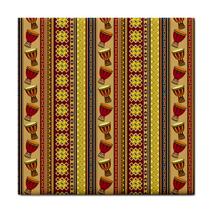 Traditional Africa Border Wallpaper Pattern Colored 4 Tile Coasters