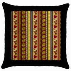 Traditional Africa Border Wallpaper Pattern Colored 4 Throw Pillow Case (black) by EDDArt