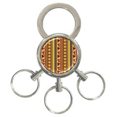 Traditional Africa Border Wallpaper Pattern Colored 4 3-ring Key Chain by EDDArt