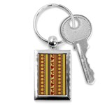 Traditional Africa Border Wallpaper Pattern Colored 4 Key Chain (Rectangle) Front