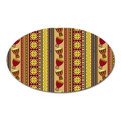 Traditional Africa Border Wallpaper Pattern Colored 4 Oval Magnet by EDDArt