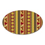 Traditional Africa Border Wallpaper Pattern Colored 4 Oval Magnet Front