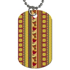 Traditional Africa Border Wallpaper Pattern Colored 4 Dog Tag (two Sides) by EDDArt