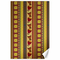 Traditional Africa Border Wallpaper Pattern Colored 4 Canvas 24  X 36  by EDDArt