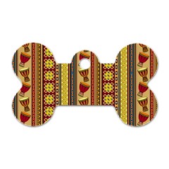 Traditional Africa Border Wallpaper Pattern Colored 4 Dog Tag Bone (one Side) by EDDArt