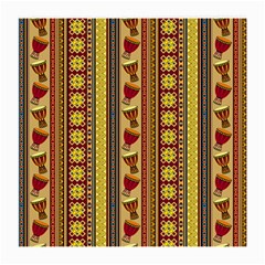 Traditional Africa Border Wallpaper Pattern Colored 4 Medium Glasses Cloth (2 Sides) by EDDArt