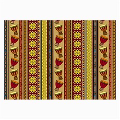 Traditional Africa Border Wallpaper Pattern Colored 4 Large Glasses Cloth by EDDArt