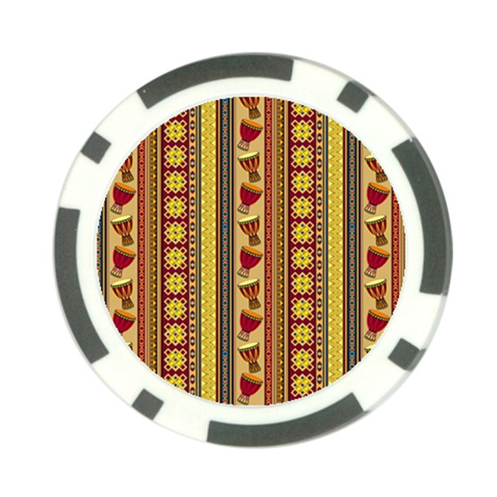 Traditional Africa Border Wallpaper Pattern Colored 4 Poker Chip Card Guard