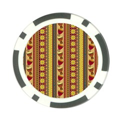 Traditional Africa Border Wallpaper Pattern Colored 4 Poker Chip Card Guard (10 Pack) by EDDArt