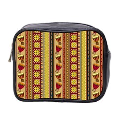 Traditional Africa Border Wallpaper Pattern Colored 4 Mini Toiletries Bag (two Sides) by EDDArt