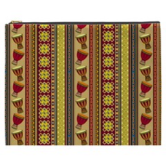 Traditional Africa Border Wallpaper Pattern Colored 4 Cosmetic Bag (xxxl) by EDDArt