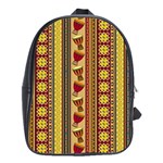 Traditional Africa Border Wallpaper Pattern Colored 4 School Bag (XL) Front