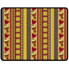 Traditional Africa Border Wallpaper Pattern Colored 4 Double Sided Fleece Blanket (medium)  by EDDArt