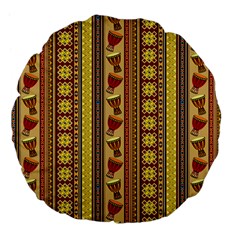 Traditional Africa Border Wallpaper Pattern Colored 4 Large 18  Premium Flano Round Cushions by EDDArt