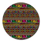 Traditional Africa Border Wallpaper Pattern Colored Round Mousepads Front