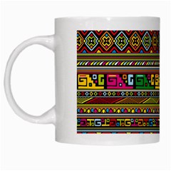 Traditional Africa Border Wallpaper Pattern Colored White Mugs by EDDArt