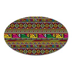 Traditional Africa Border Wallpaper Pattern Colored Oval Magnet by EDDArt