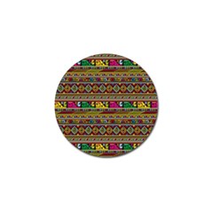 Traditional Africa Border Wallpaper Pattern Colored Golf Ball Marker (10 Pack) by EDDArt