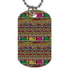 Traditional Africa Border Wallpaper Pattern Colored Dog Tag (two Sides) by EDDArt