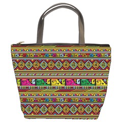 Traditional Africa Border Wallpaper Pattern Colored Bucket Bag by EDDArt