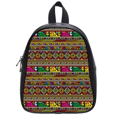 Traditional Africa Border Wallpaper Pattern Colored School Bag (small) by EDDArt