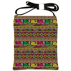 Traditional Africa Border Wallpaper Pattern Colored Shoulder Sling Bag by EDDArt