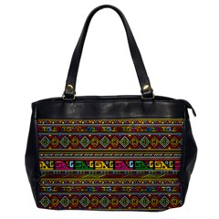 Traditional Africa Border Wallpaper Pattern Colored Oversize Office Handbag by EDDArt