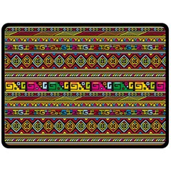 Traditional Africa Border Wallpaper Pattern Colored Fleece Blanket (large)  by EDDArt