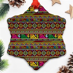 Traditional Africa Border Wallpaper Pattern Colored Snowflake Ornament (two Sides) by EDDArt