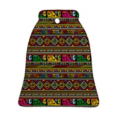 Traditional Africa Border Wallpaper Pattern Colored Bell Ornament (two Sides) by EDDArt